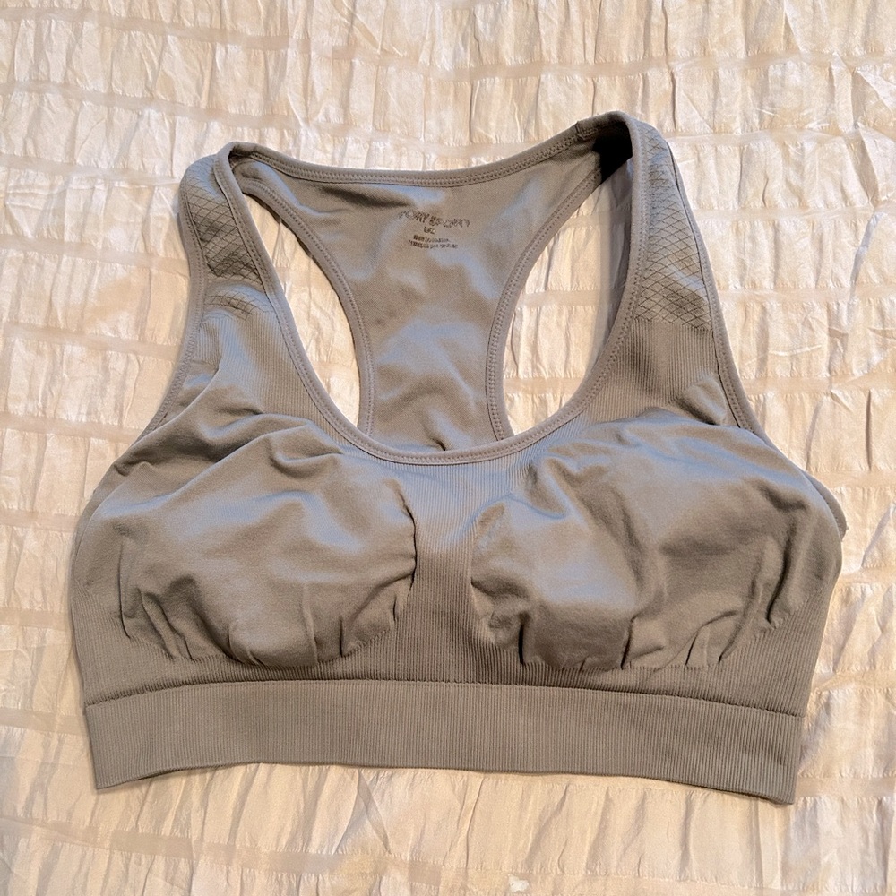 Tory Burch Sport Gray Racerback Sports Bra